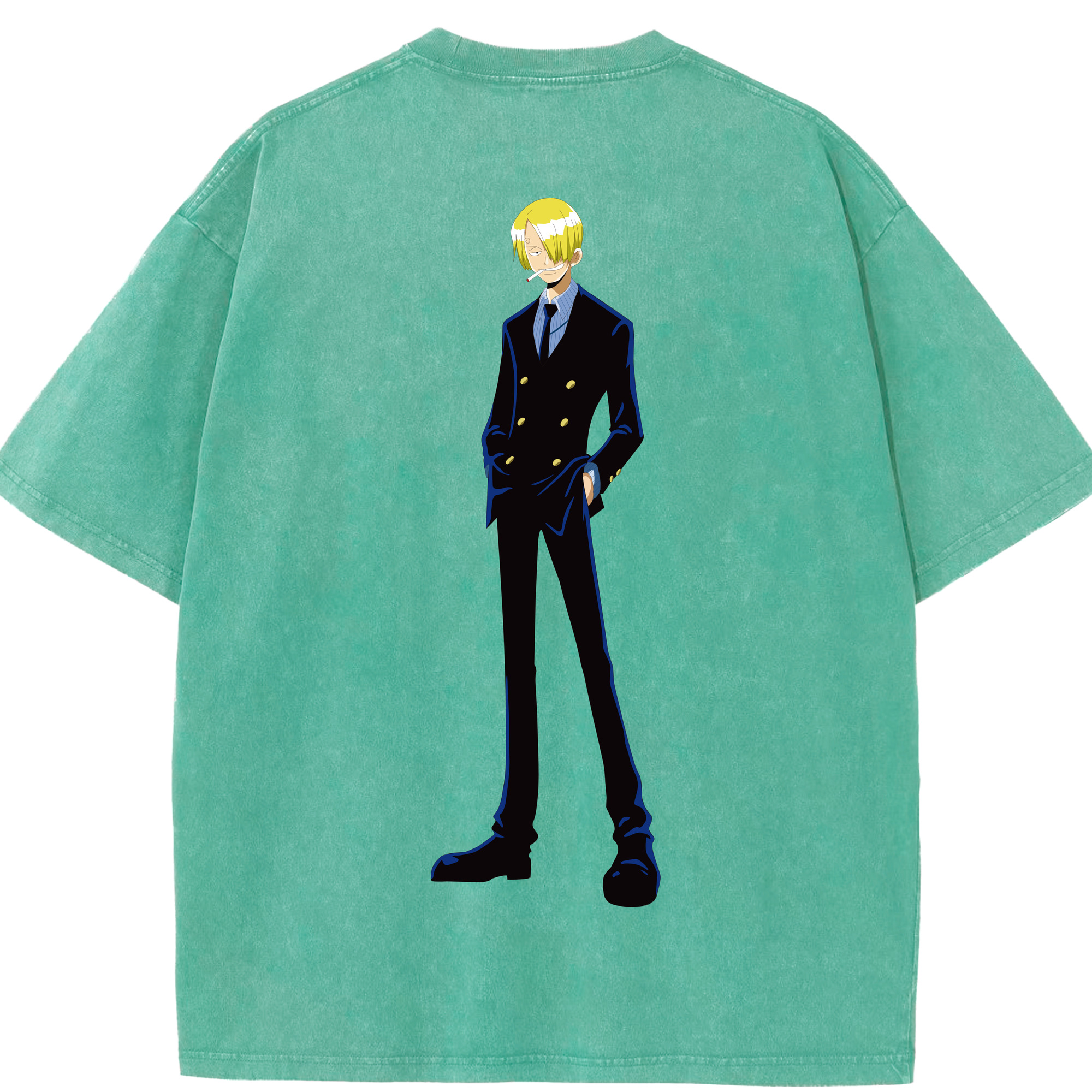 ワンピース サンジ ONE PIECE Sanji 綿100% ヴィンテージ風 半袖Tシャツ（背面プリント）